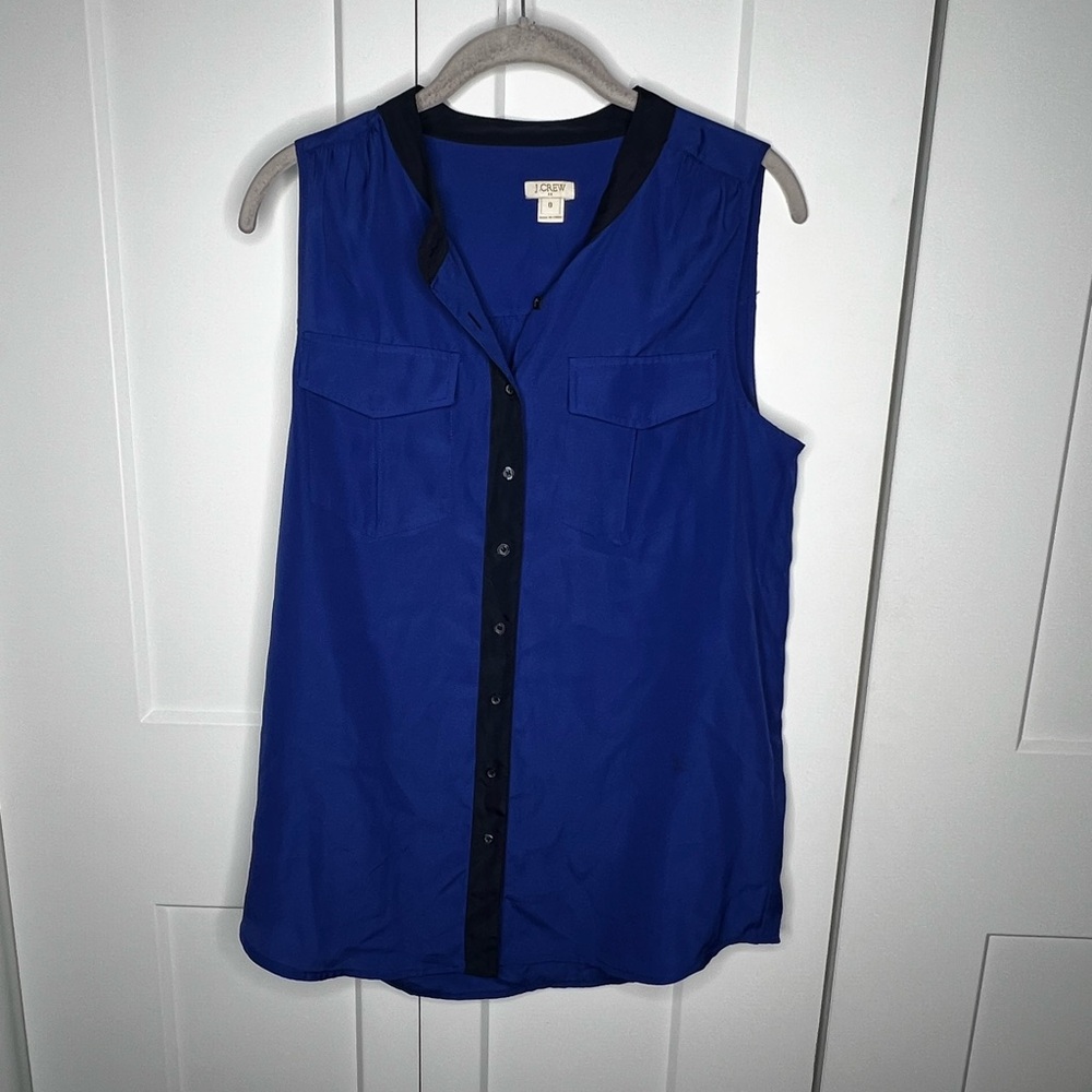 J. Crew Cobalt Blue Sleeveless Blouse Women's Size 0
